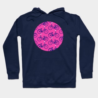 Bikes with birds on magenta Hoodie